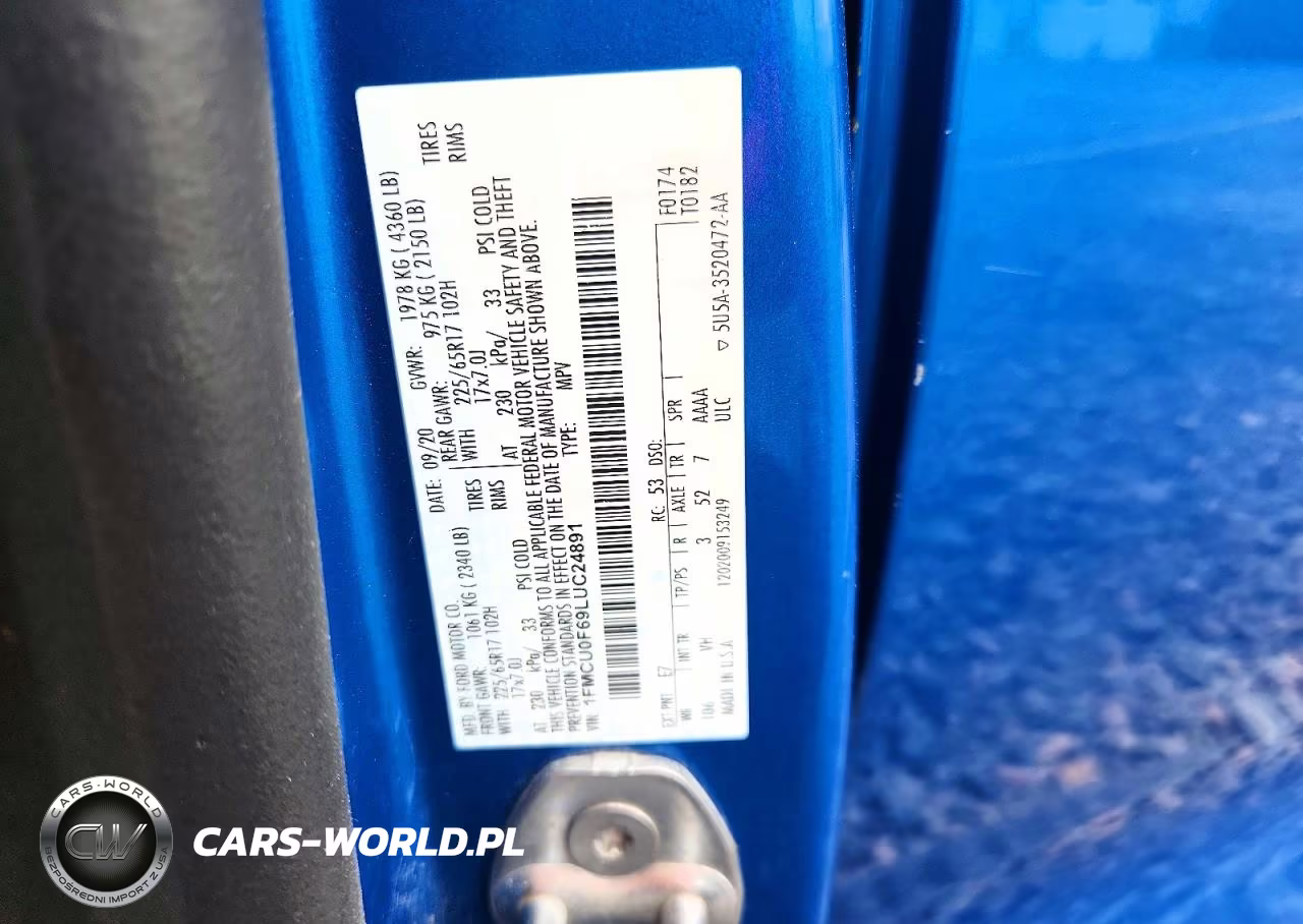 2020 Ford Escape S VIN:1FMCU0F69LUC24891 - 12