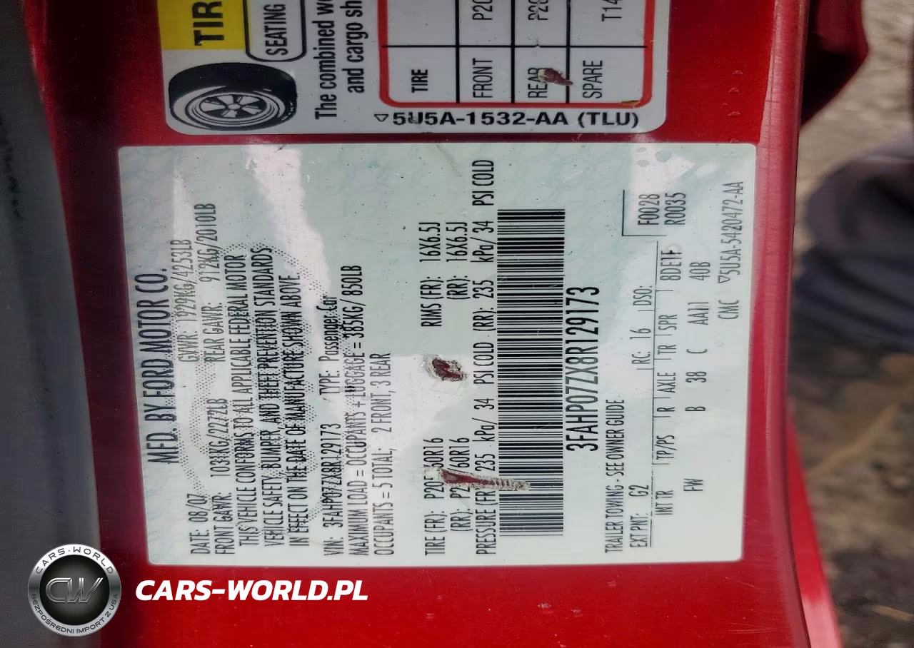 2008 Ford Fusion Se VIN:3FAHP07ZX8R129173 - 12