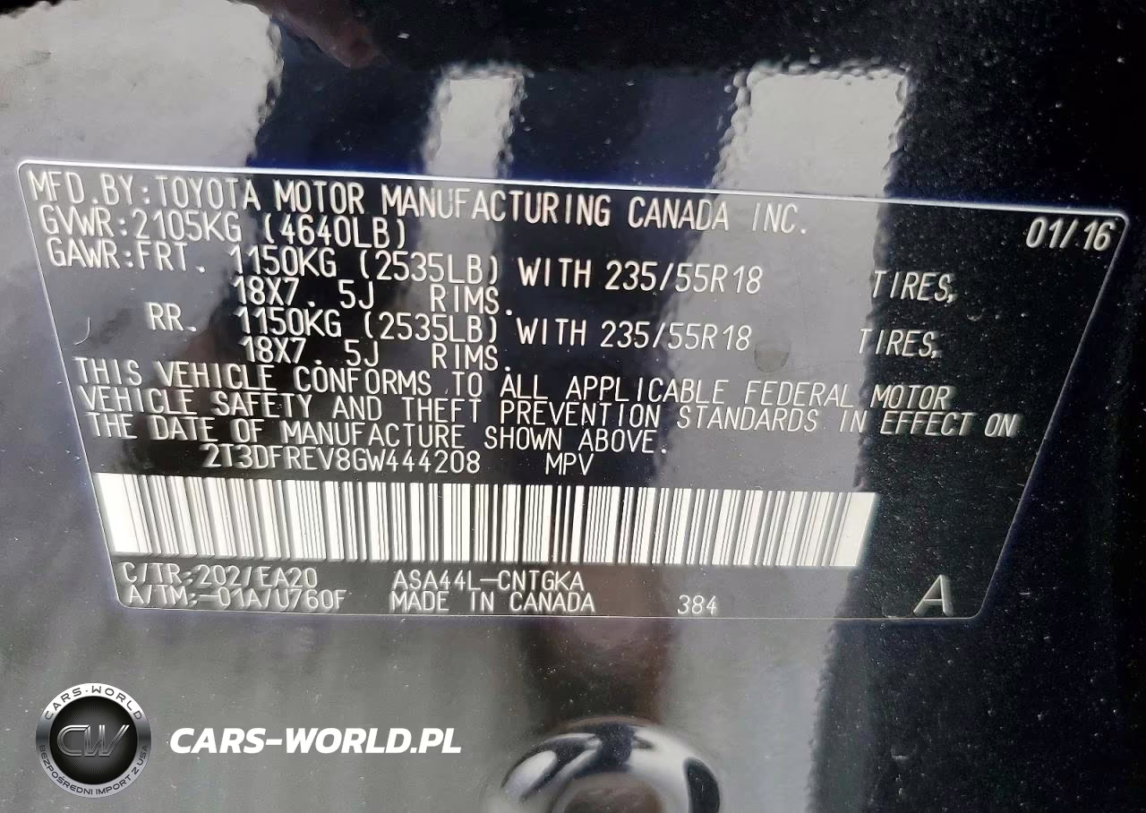2016 Toyota Rav4 Limited VIN:2T3DFREV8GW444208 - 13