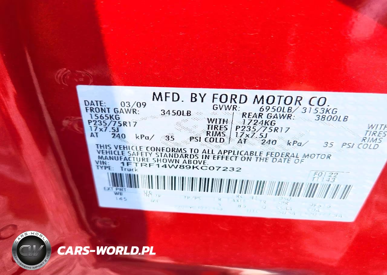 2009 Ford F150 VIN:1FTRF14W89KC07232 - 12