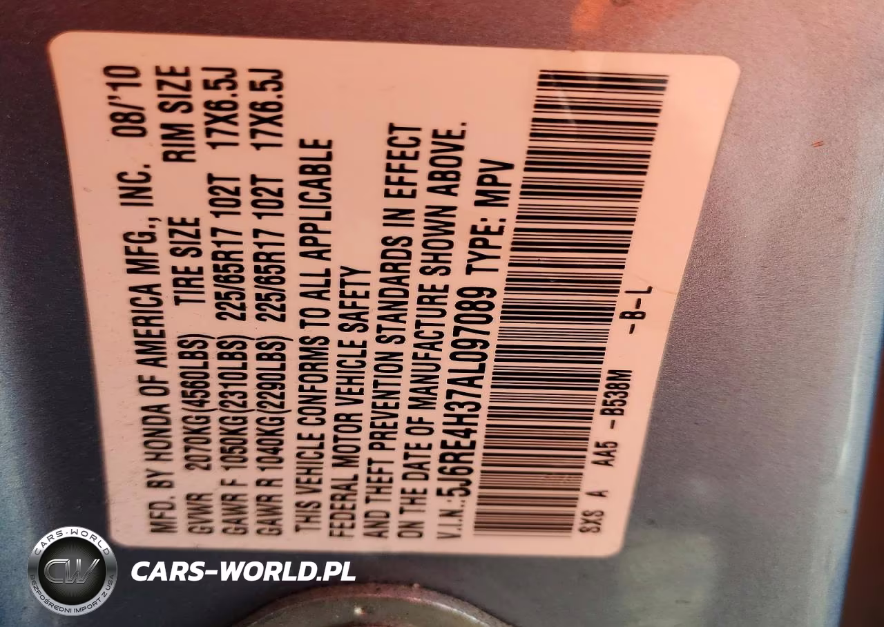 2010 Honda Cr-V Lx VIN:5J6RE4H37AL097089 - 14