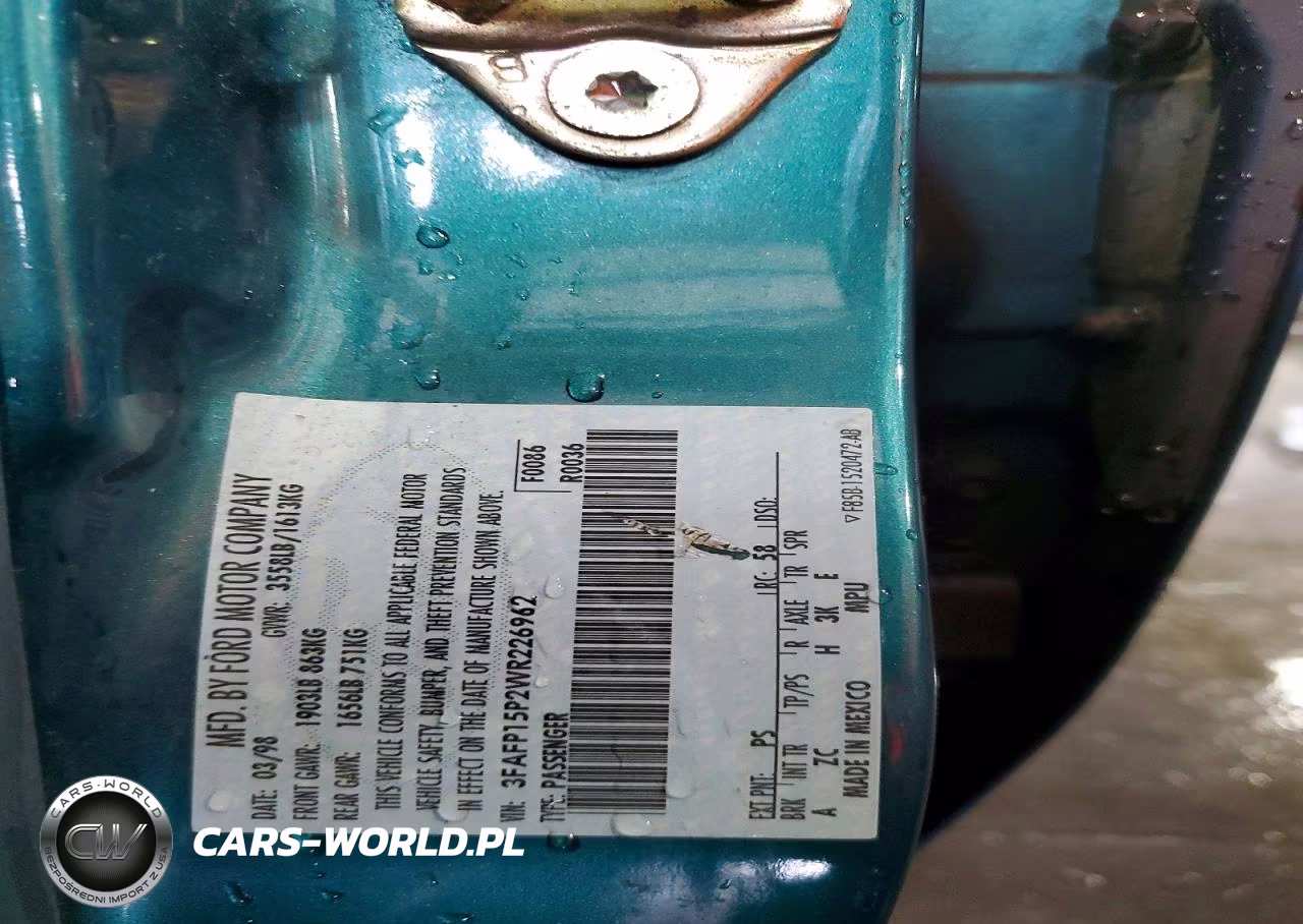 1998 Ford Escort Se VIN:3FAFP15P2WR226962 - 13