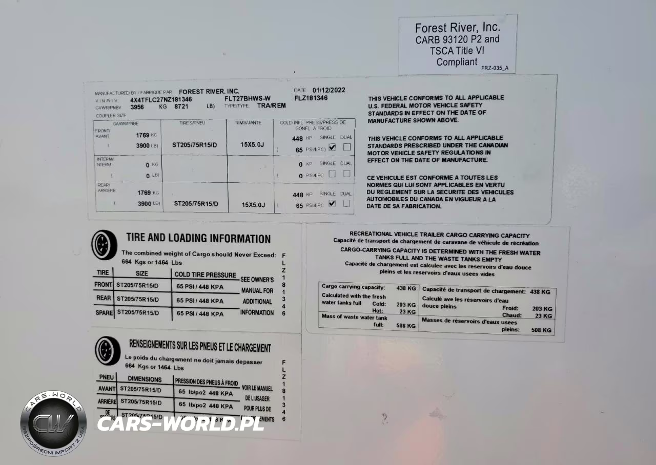 2022 Forest River Flagstaff Camper VIN:4X4TFLC27NZ181346 - 8