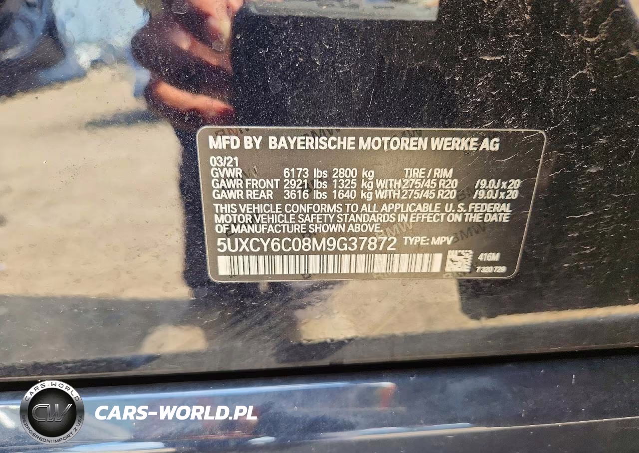 2021 BMW X6 xDrive40I VIN:5UXCY6C08M9G37872 - 14