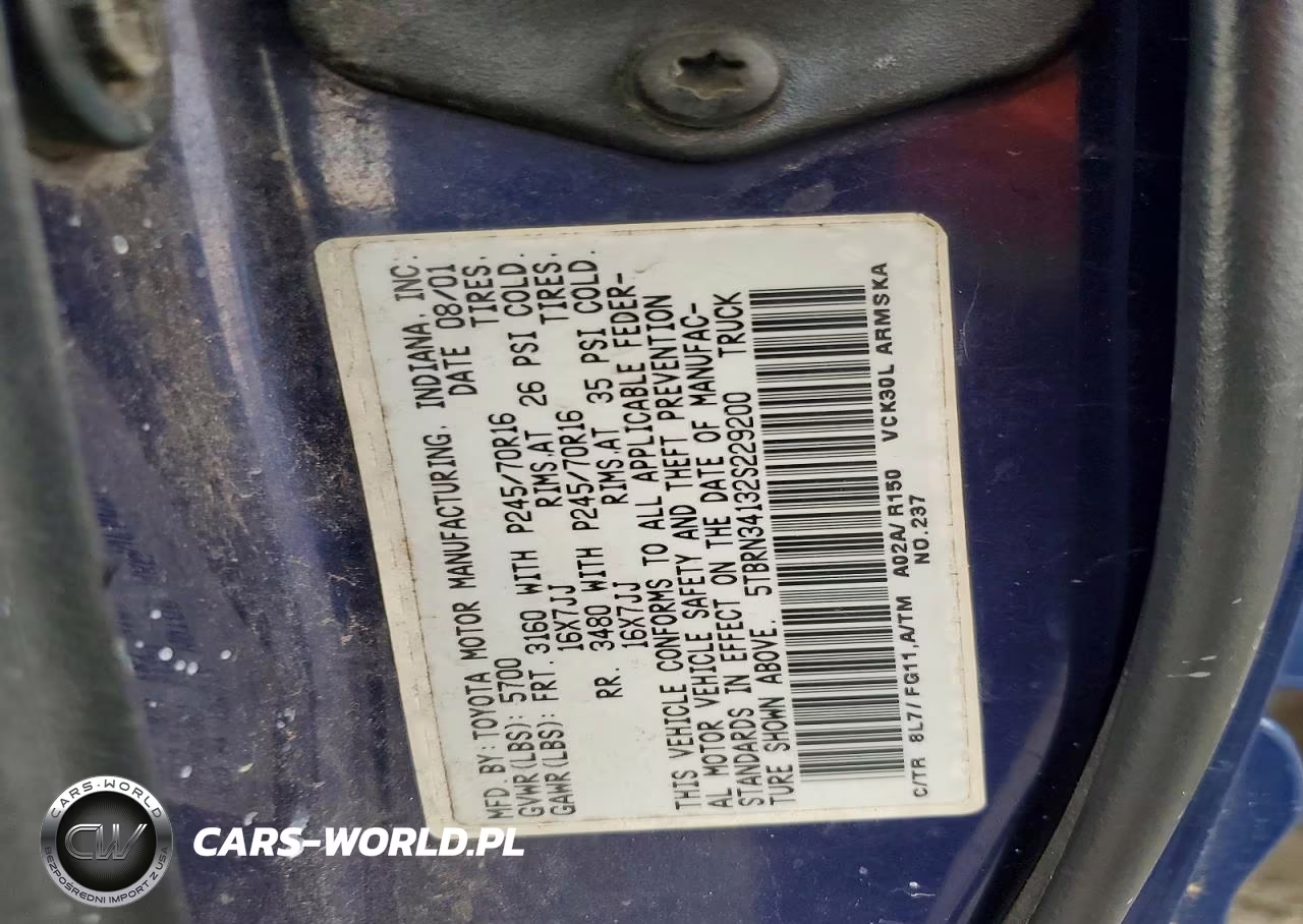 2002 Toyota Tundra Sr5 VIN:5TBRN34132S229200 - 12