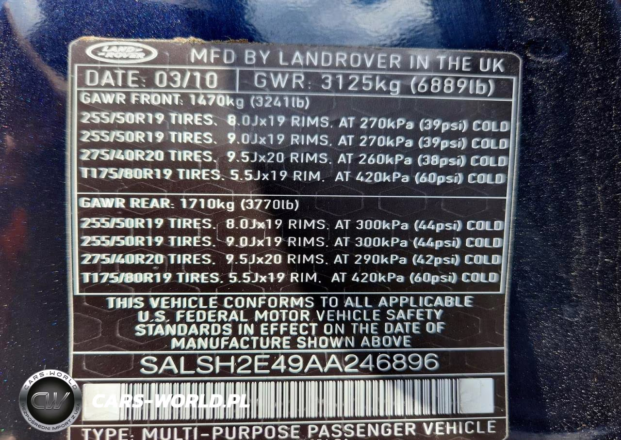 2010 Land Rover Range Rover Sport Sc VIN:SALSH2E49AA246896 - 13