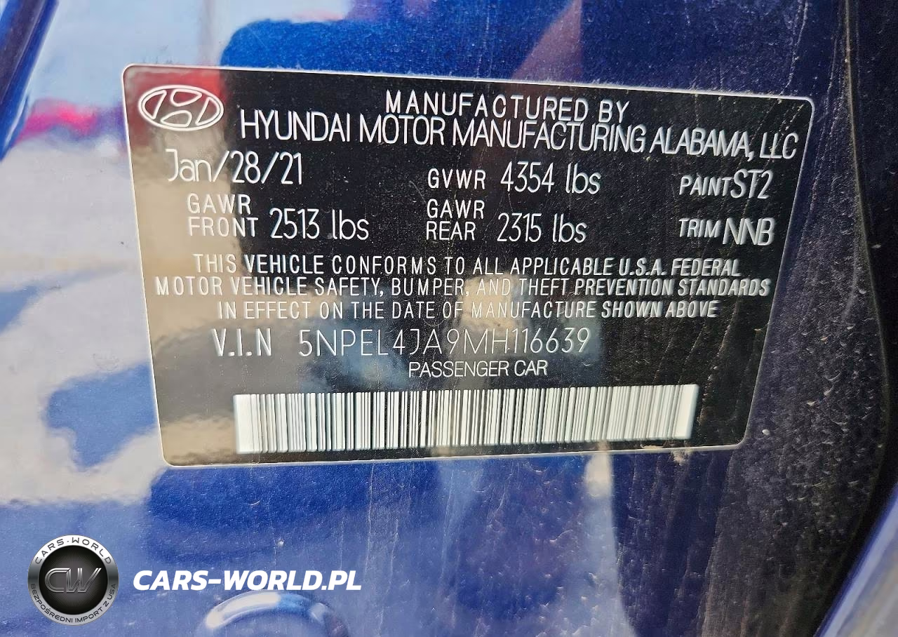 2021 Hyundai Sonata Sel VIN:5NPEL4JA9MH116639 - 12