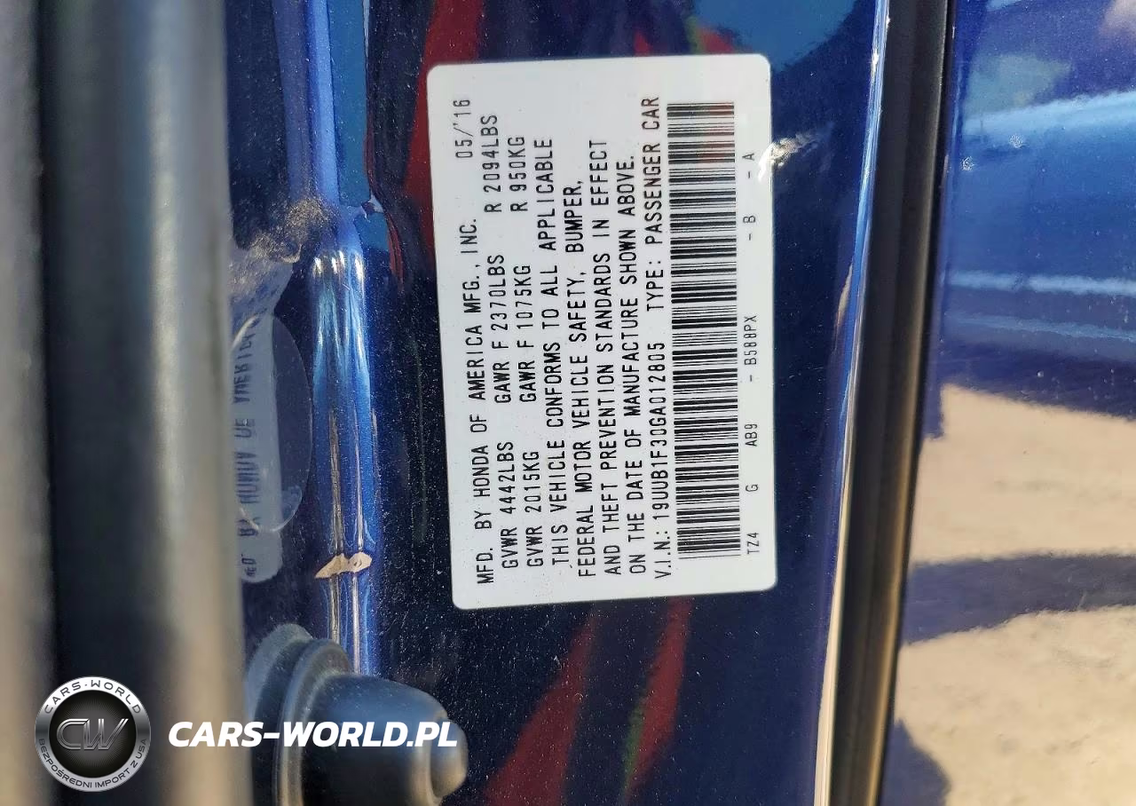 2016 Acura Tlx VIN:19UUB1F30GA012805 - 12