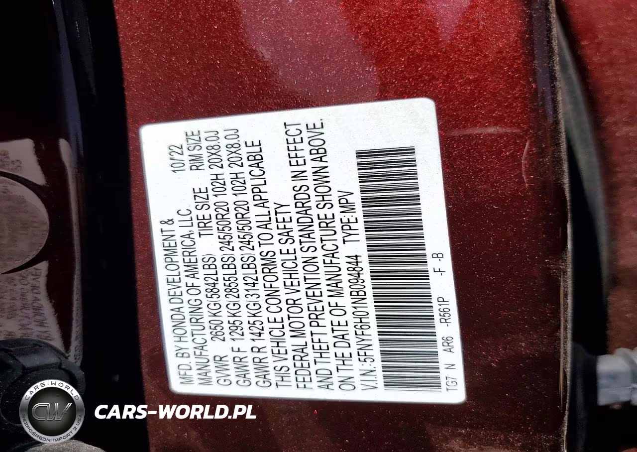 2022 Honda Pilot Awd Elite VIN:5FNYF6H01NB094844 - 13
