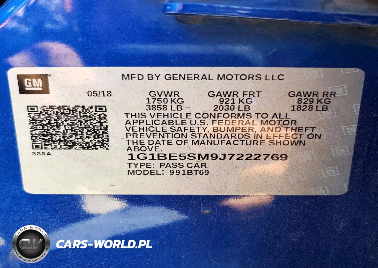 2018 Chevrolet Cruze Lt VIN:1G1BE5SM9J7222769 - 13