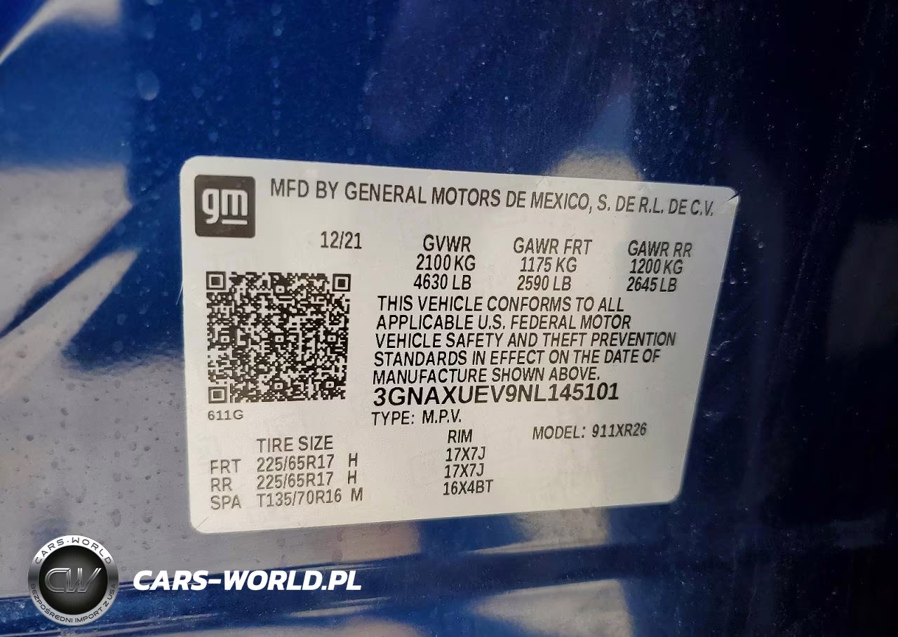2022 Chevrolet Equinox Lt VIN:3GNAXUEV9NL145101 - 14