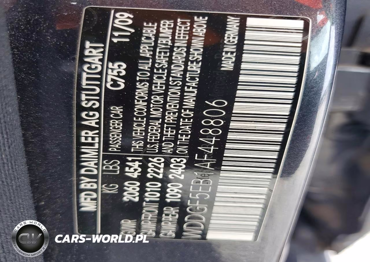 2010 Mercedes-Benz C 300 VIN:WDDGF5EB1AF448806 - 12