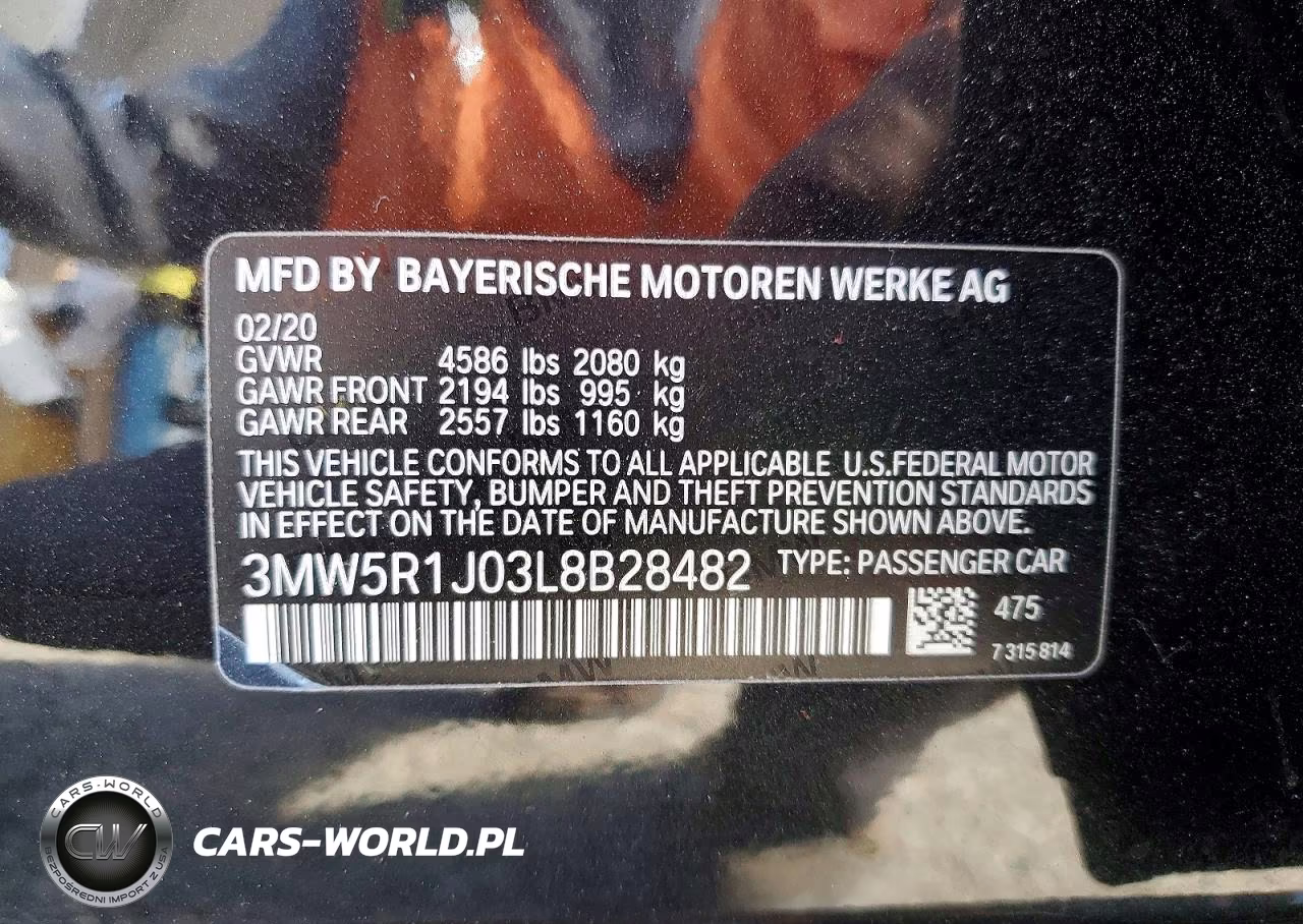 2020 BMW 330I Na VIN:3MW5R1J03L8B28482 - 13