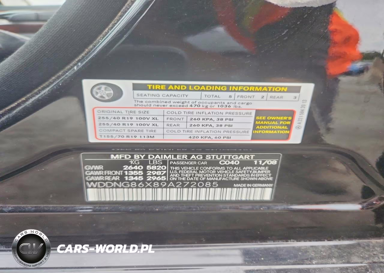 2009 Mercedes-Benz S 550 4Matic VIN:WDDNG86X89A272085 - 12