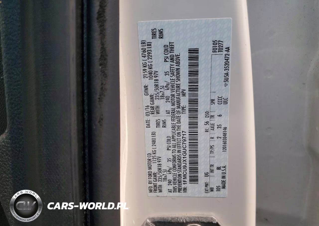 2016 Ford Escape Titanium VIN:1FMCU9JX1GUC79717 - 13