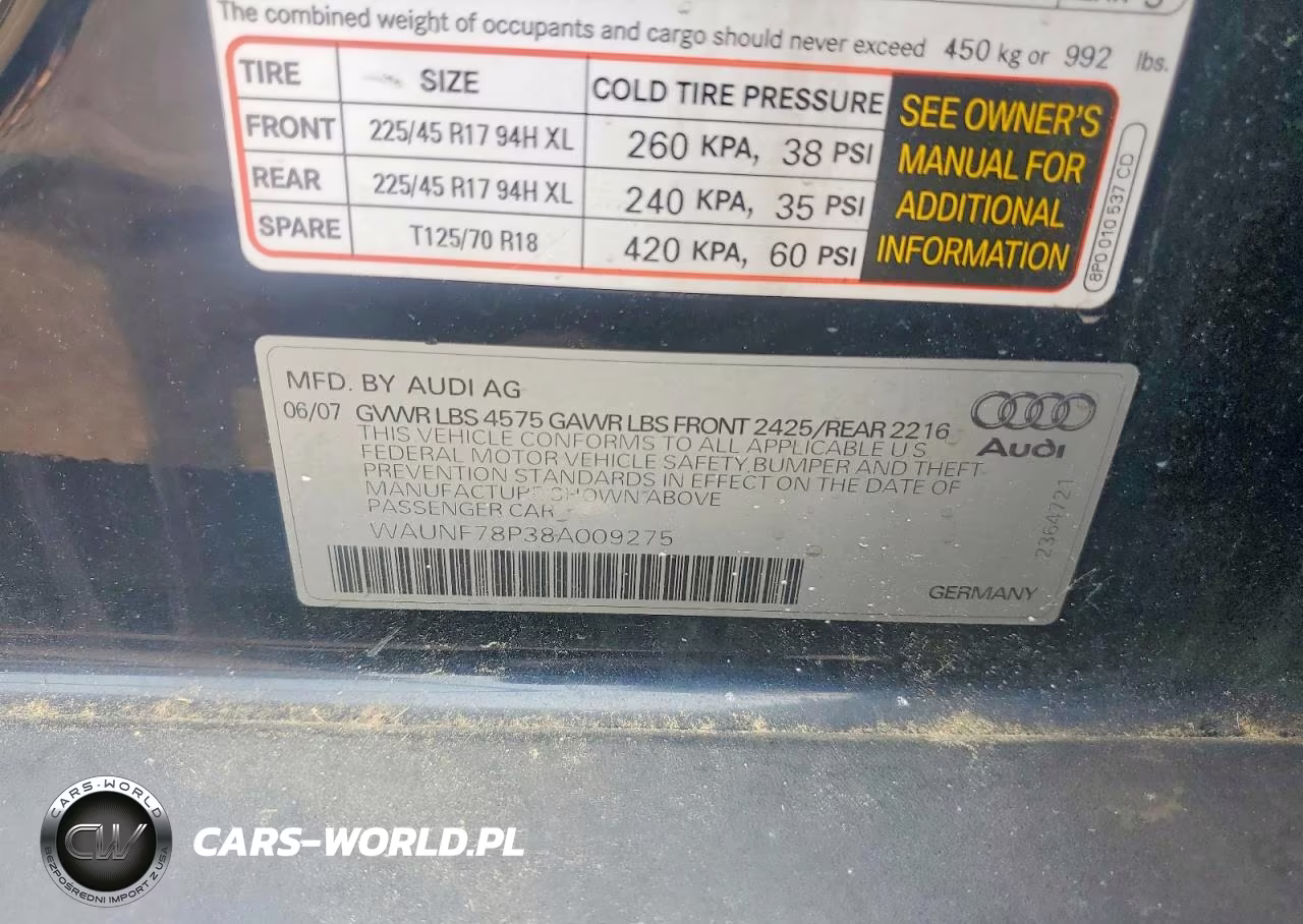 2008 Audi A3 2.0 Premium VIN:WAUNF78P38A009275 - 12