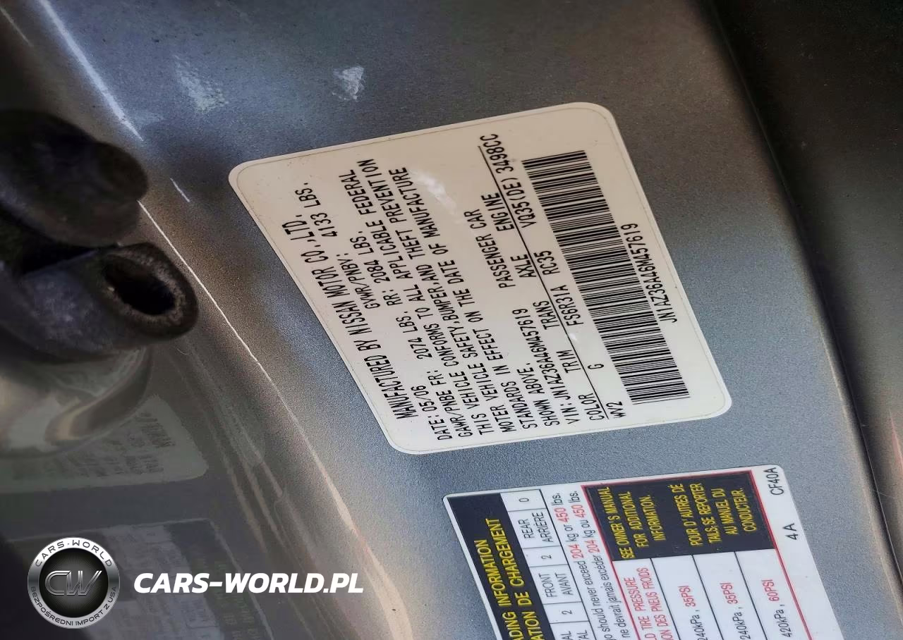 2006 Nissan 350Z Enthusiast VIN:JN1AZ36A46M457619 - 12