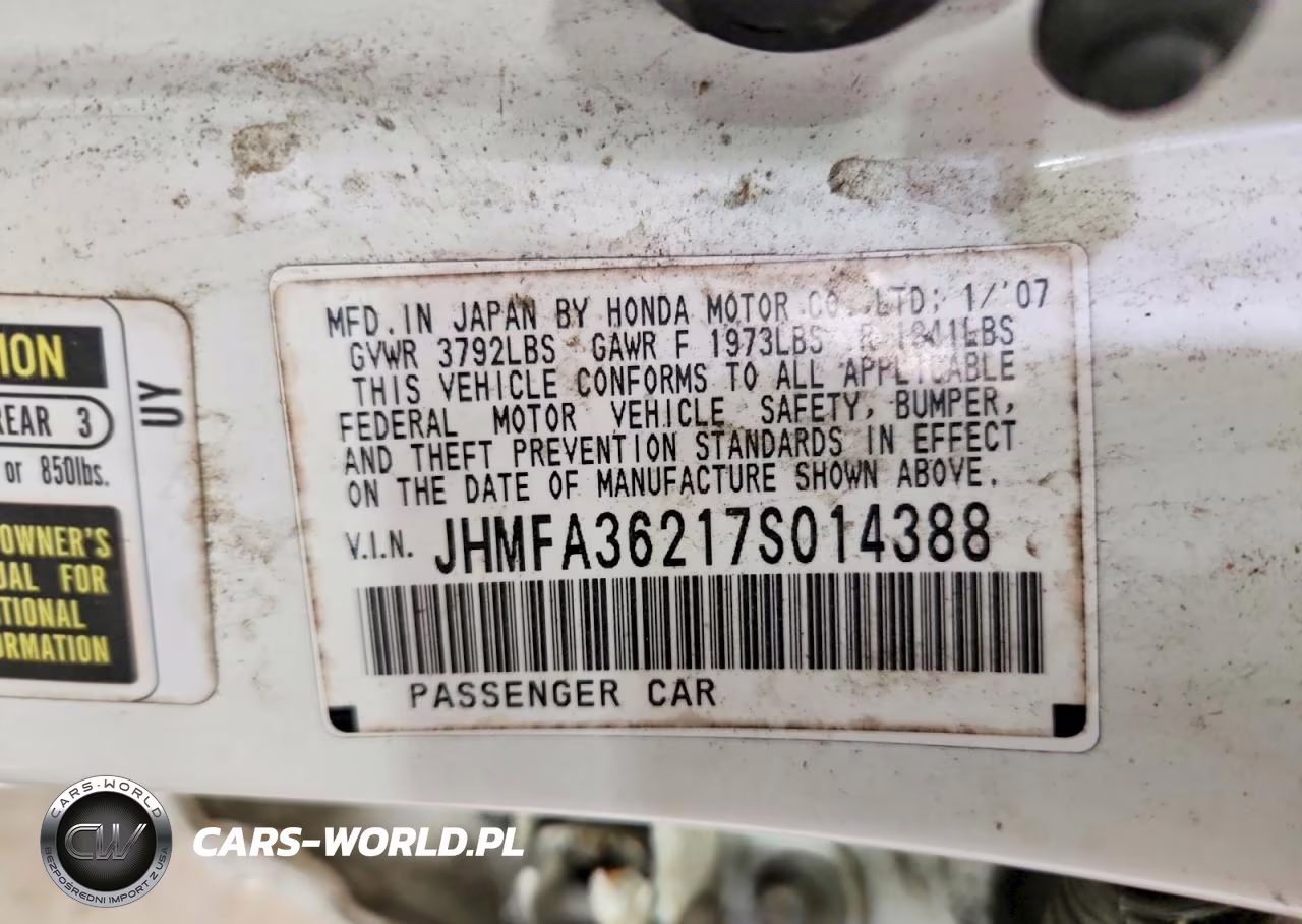 2007 Honda Civic Hybrid VIN:JHMFA36217S014388 - 12