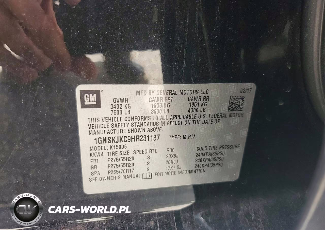 2017 Chevrolet Suburban K1500 Premier VIN:1GNSKJKC9HR231137 - 13