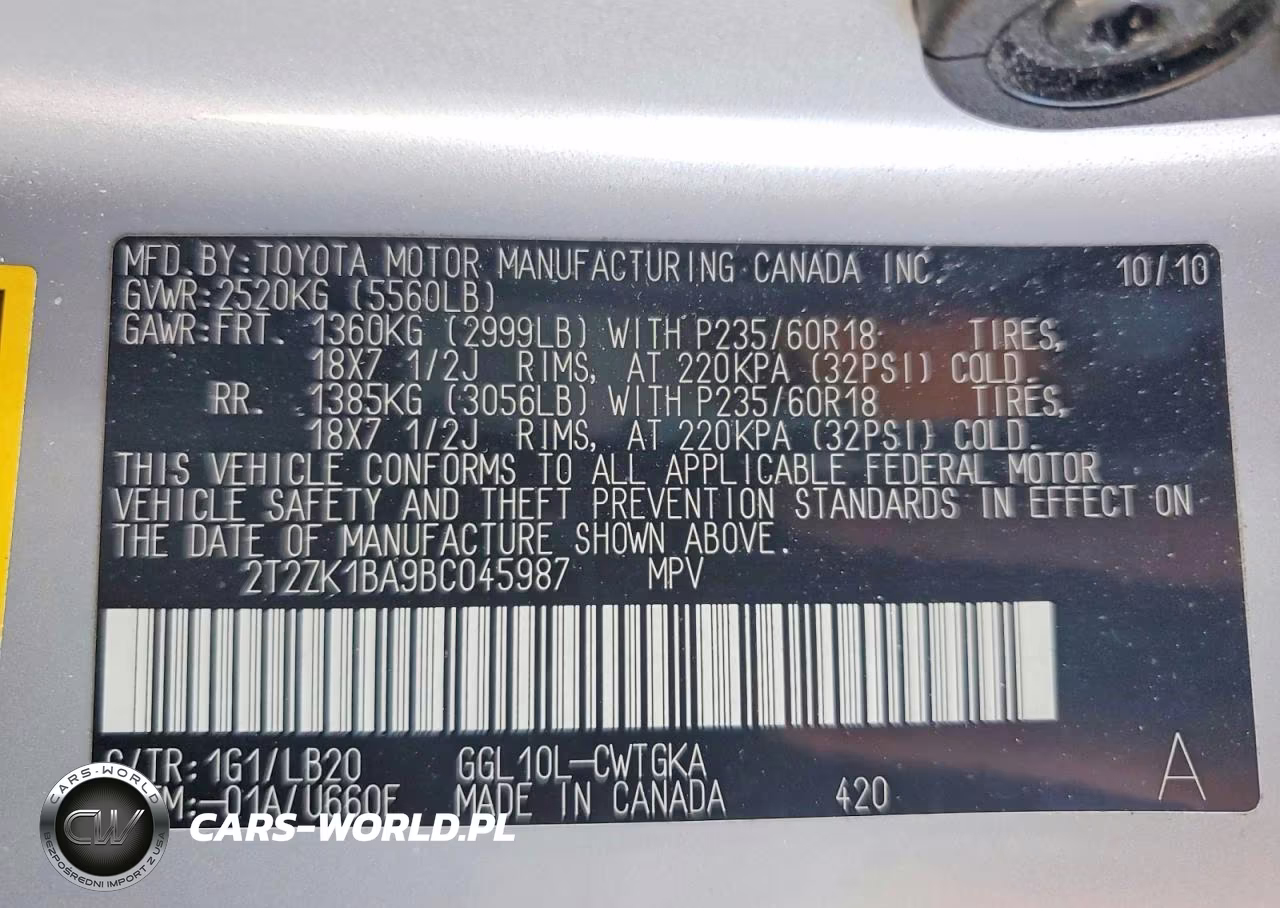2011 Lexus Rx 350 VIN:2T2ZK1BA9BC045987 - 13