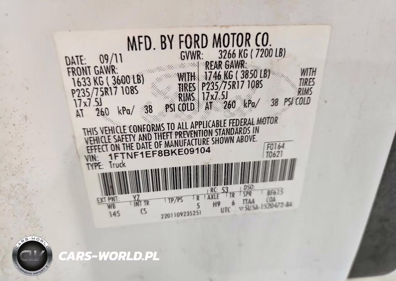 2011 Ford F150 VIN:1FTNF1EF8BKE09104 - 12