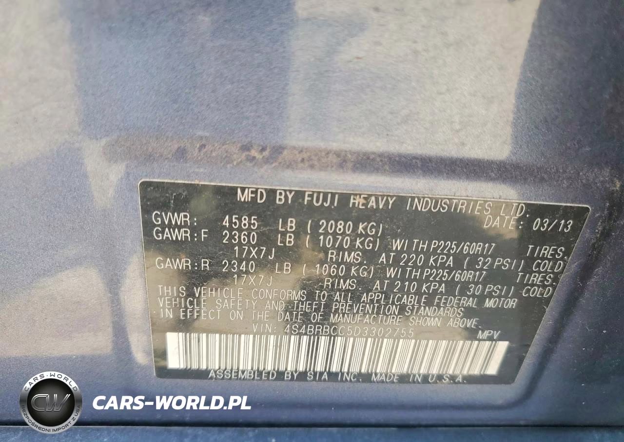 2013 Subaru Outback VIN:4S4BRBCC5D3302755 - 13