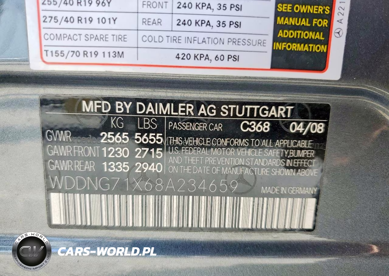 2008 Mercedes-Benz S 550 VIN:WDDNG71X68A234659 - 12