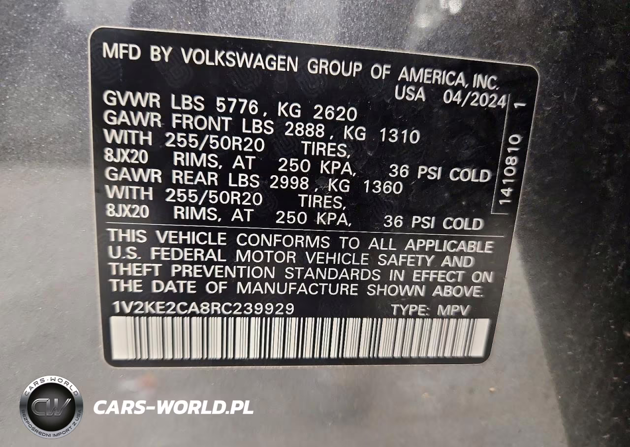 2024 Volkswagen Atlas Cross Sport Se VIN:1V2KE2CA8RC239929 - 13