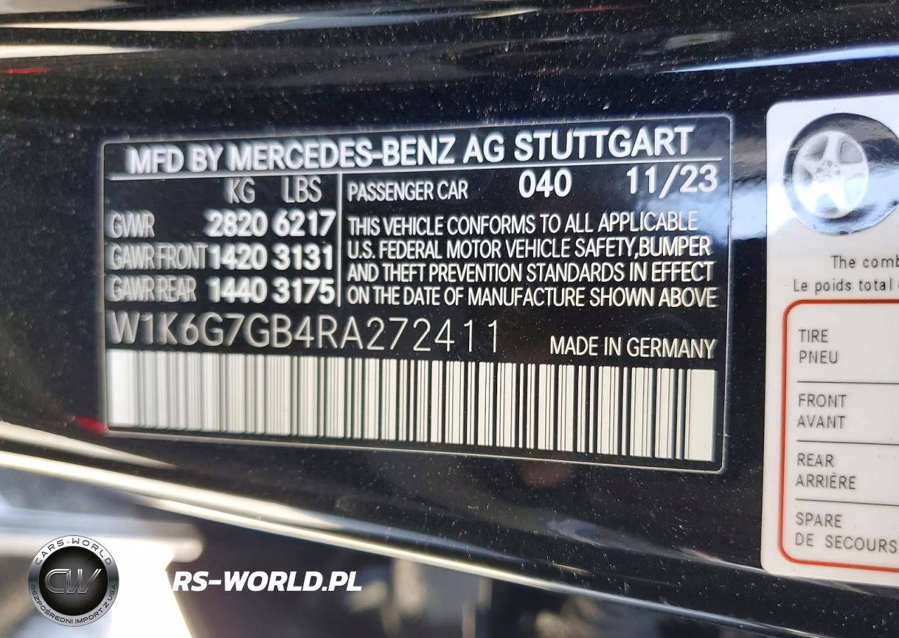 2024 Mercedes-Benz S 580 4Matic VIN:W1K6G7GB4RA272411 - 12
