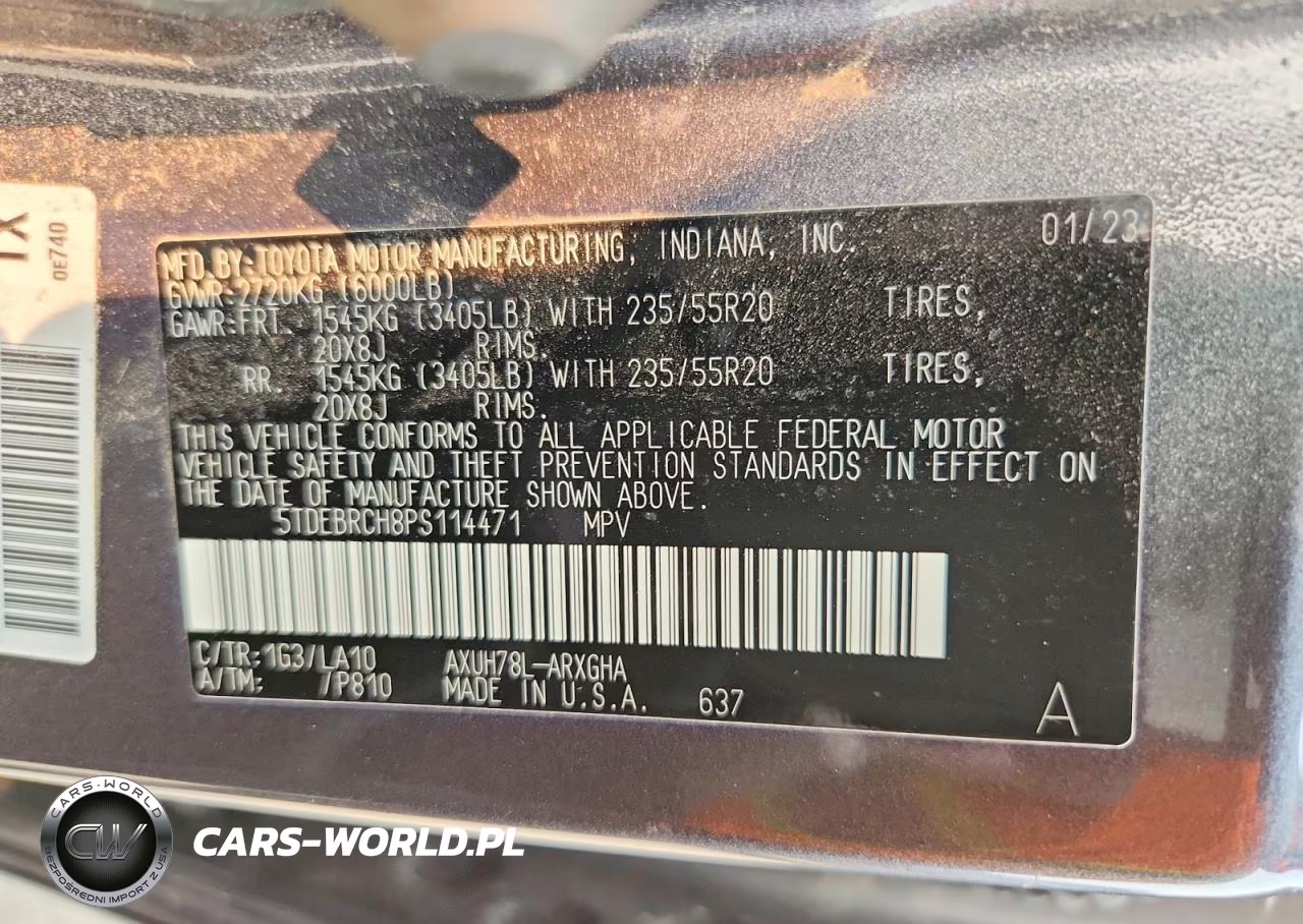 2023 Toyota Highlander Hybrid Platinum VIN:5TDEBRCH8PS114471 - 13