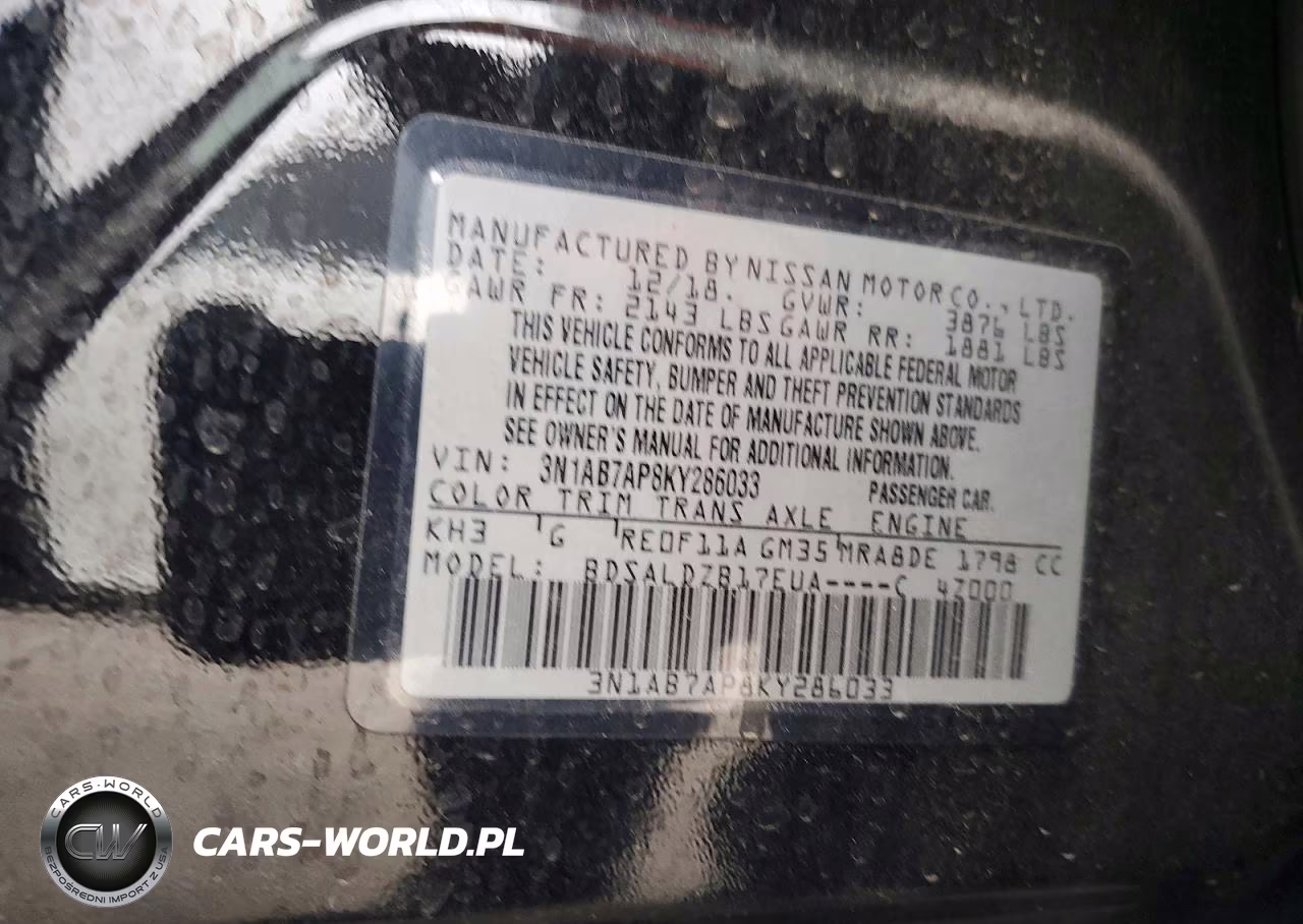 2019 Nissan Sentra Sv VIN:3N1AB7AP8KY286033 - 12