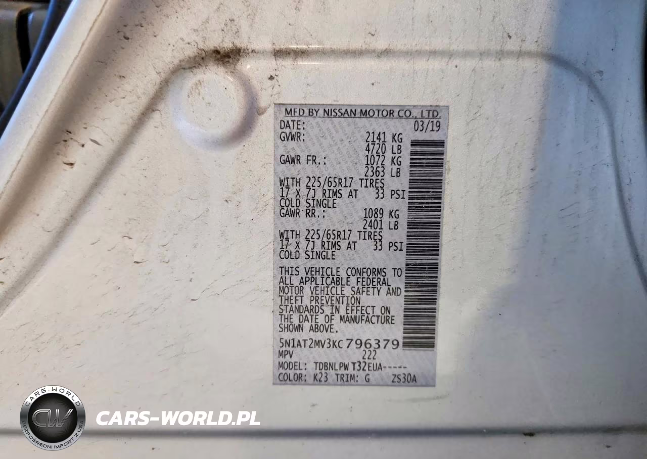 2019 Nissan Rogue S VIN:5N1AT2MV3KC796379 - 13