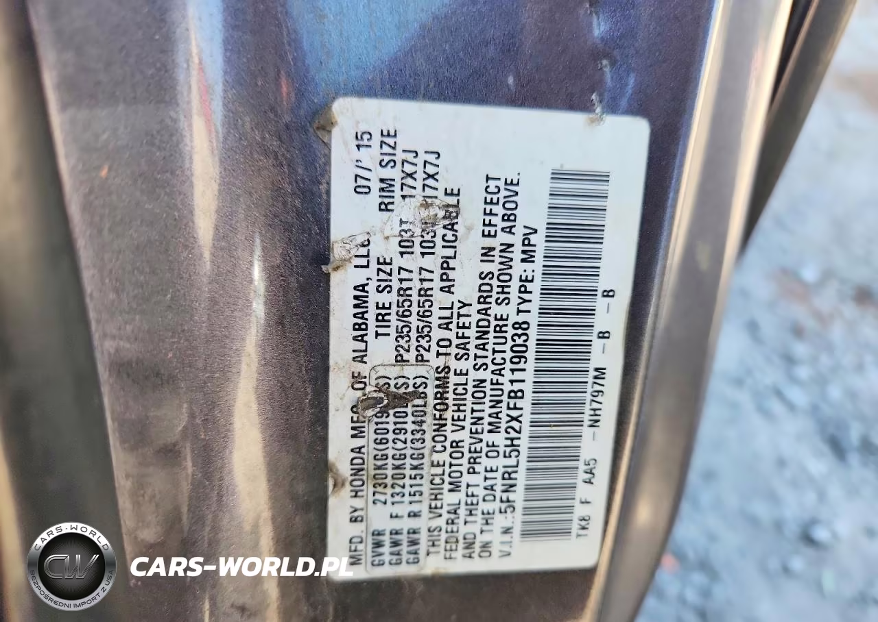2015 Honda Odyssey Lx VIN:5FNRL5H2XFB119038 - 13