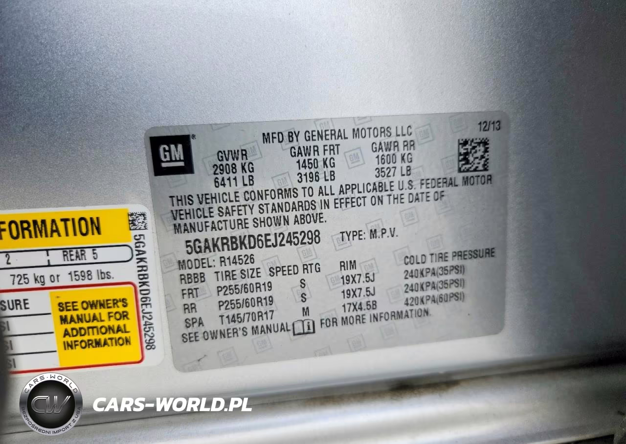2014 Buick Enclave VIN:5GAKRBKD6EJ245298 - 13