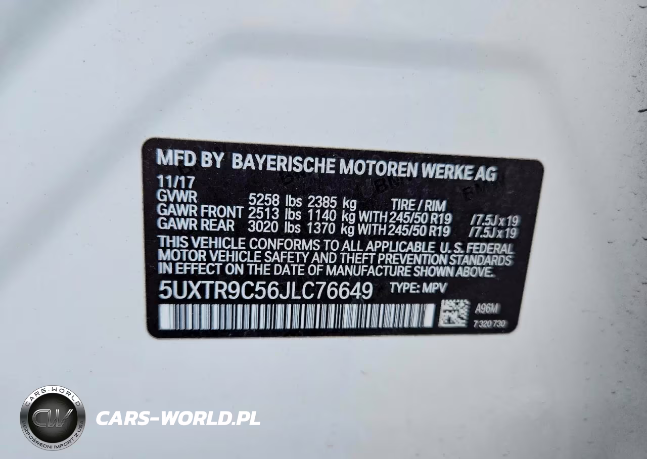 2018 BMW X3 xDrive30I VIN:5UXTR9C56JLC76649 - 13