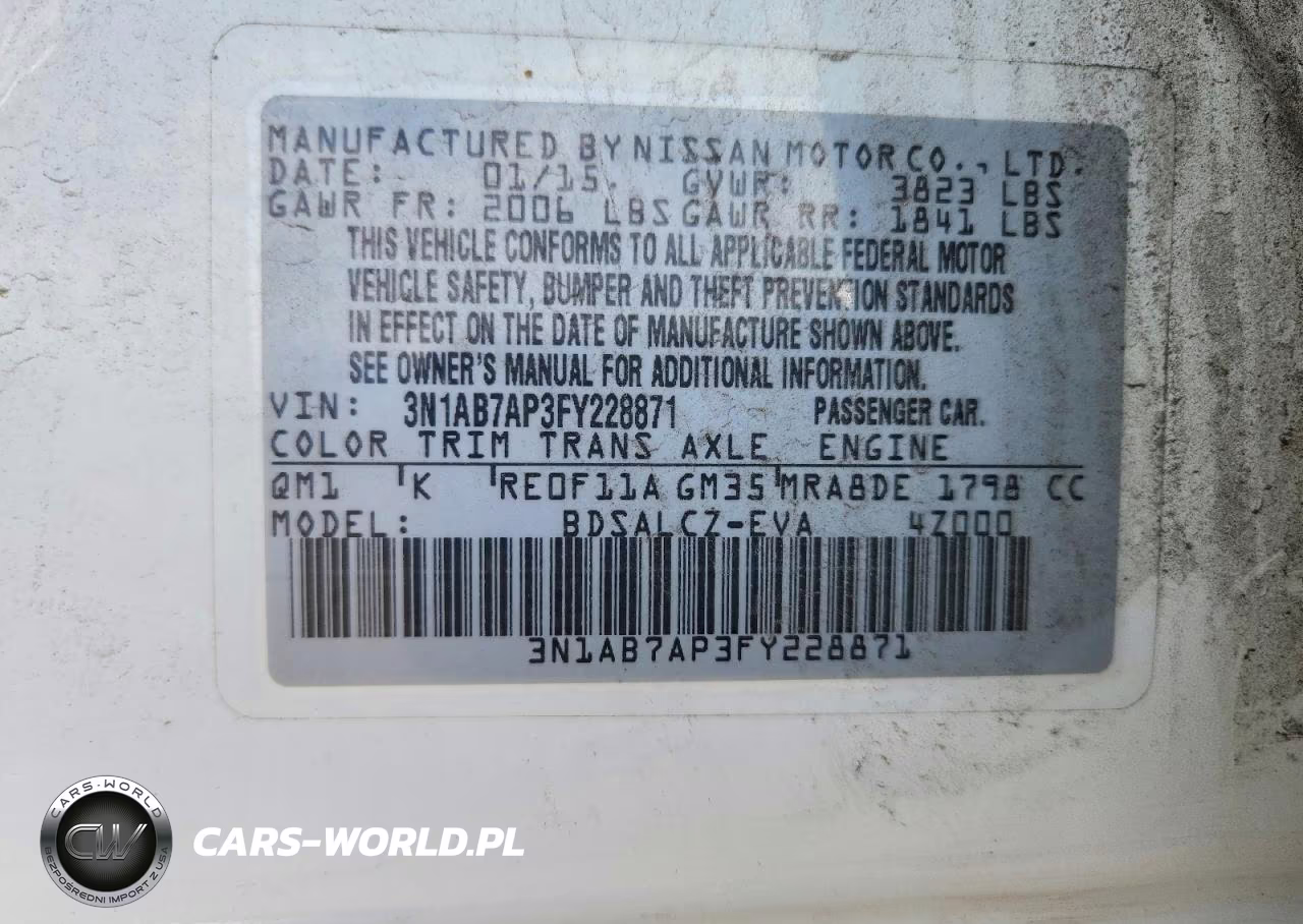 2015 Nissan Sentra S VIN:3N1AB7AP3FY228871 - 12