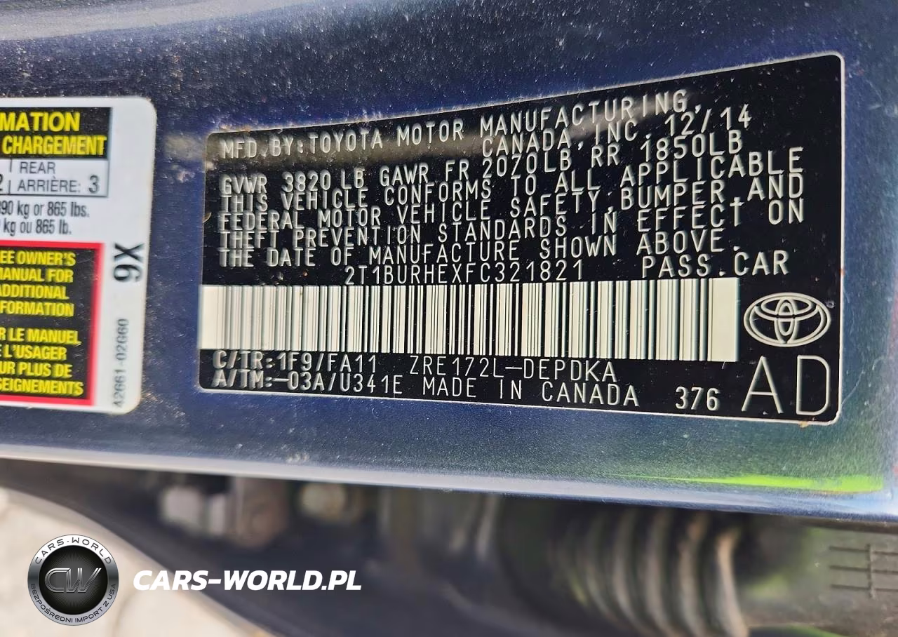 2015 Toyota Corolla L VIN:2T1BURHEXFC321821 - 12