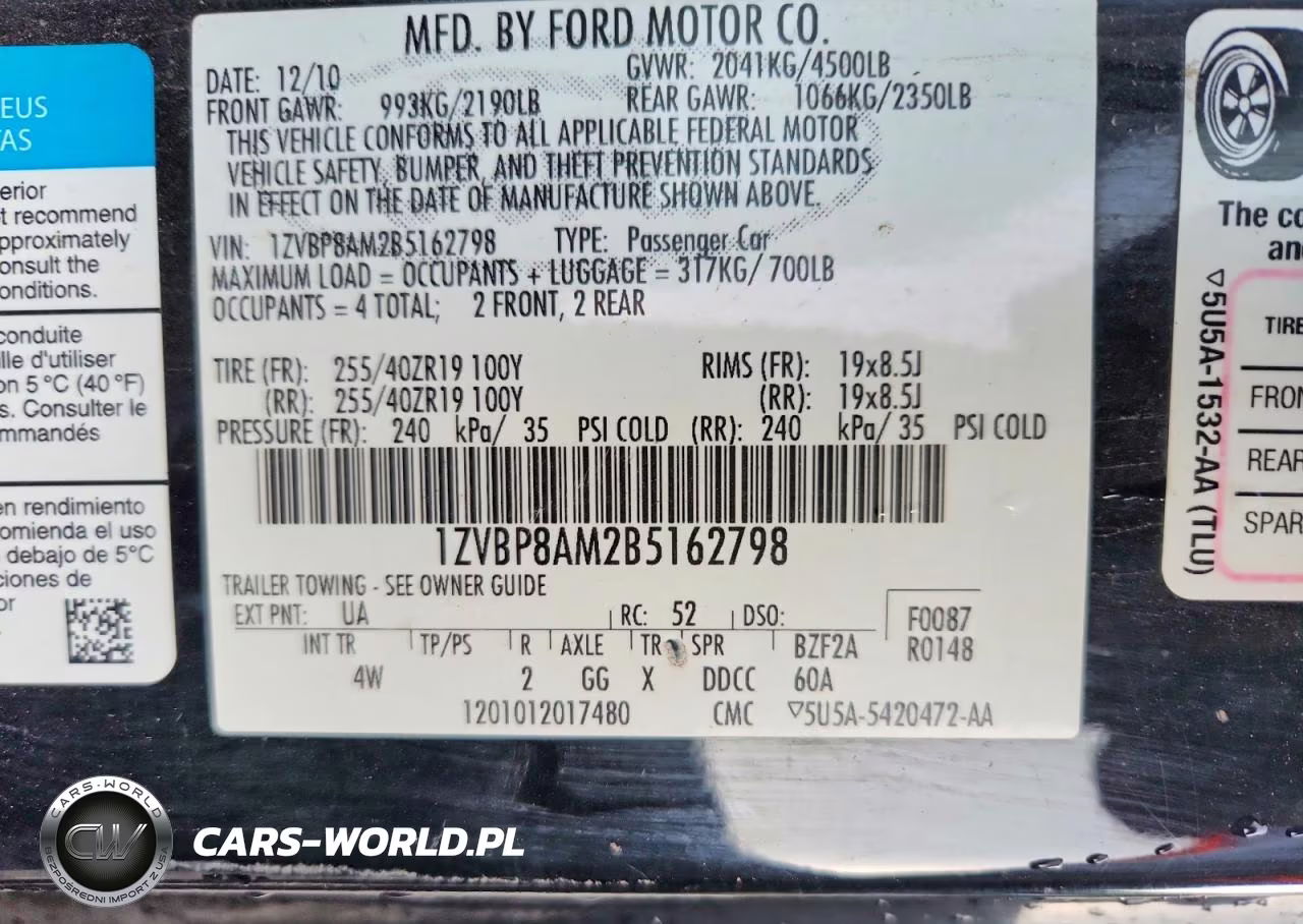 2011 Ford Mustang VIN:1ZVBP8AM2B5162798 - 12
