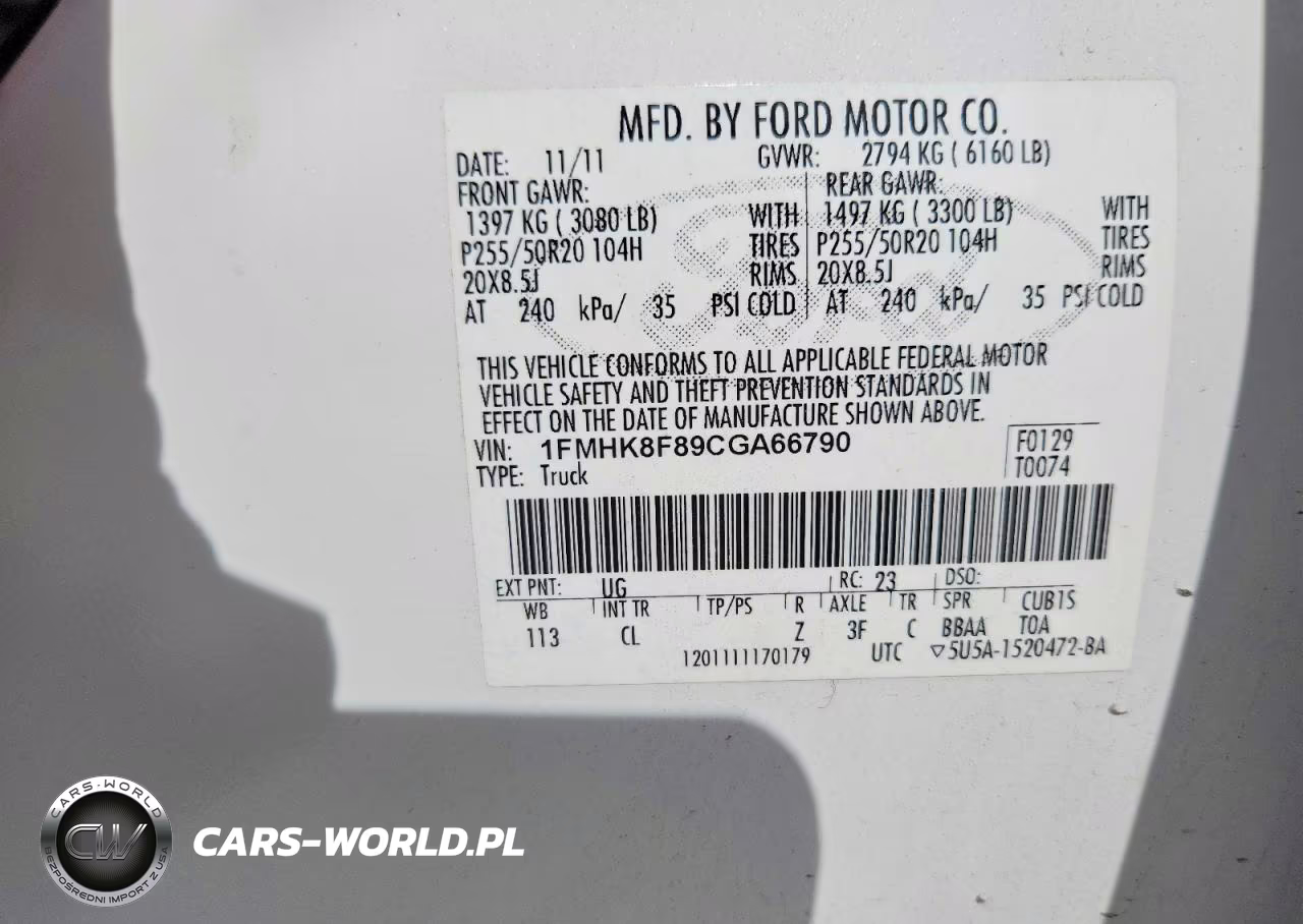 2012 Ford Explorer Limited VIN:1FMHK8F89CGA66790 - 12