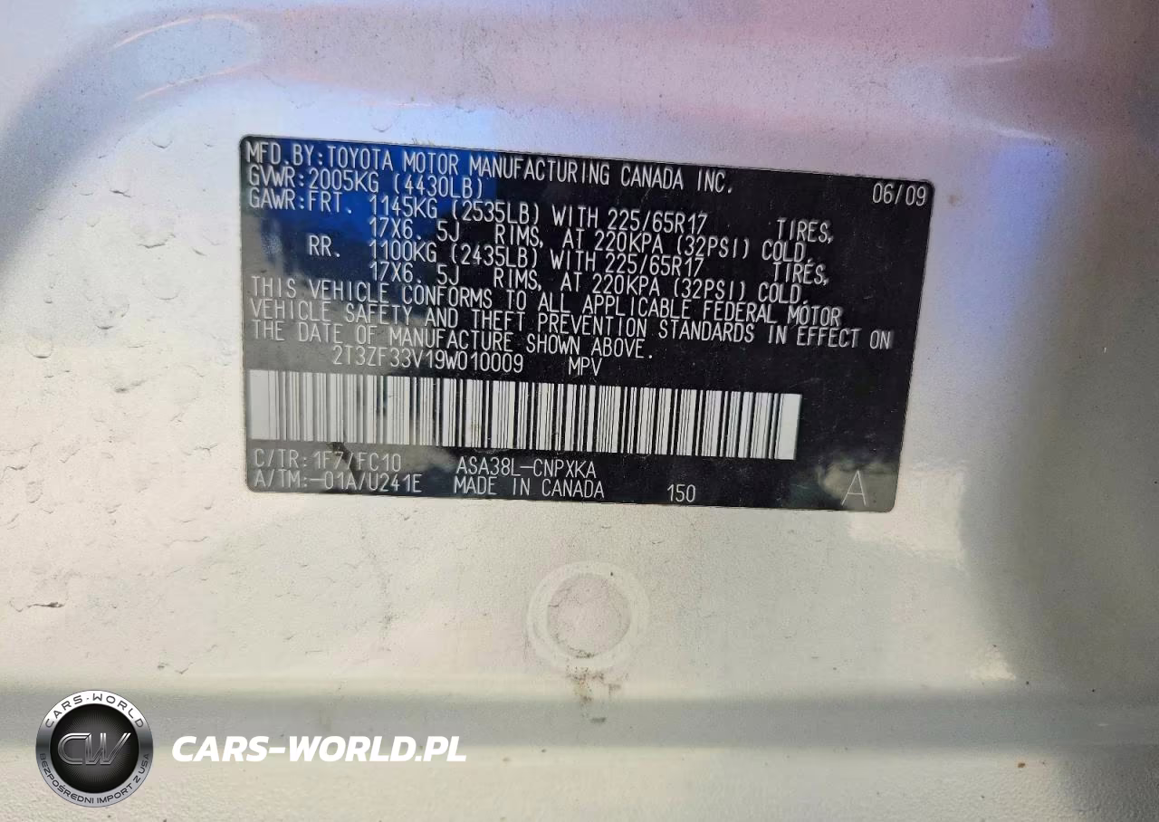 2009 Toyota Rav4 Base VIN:2T3ZF33V19W010009 - 13