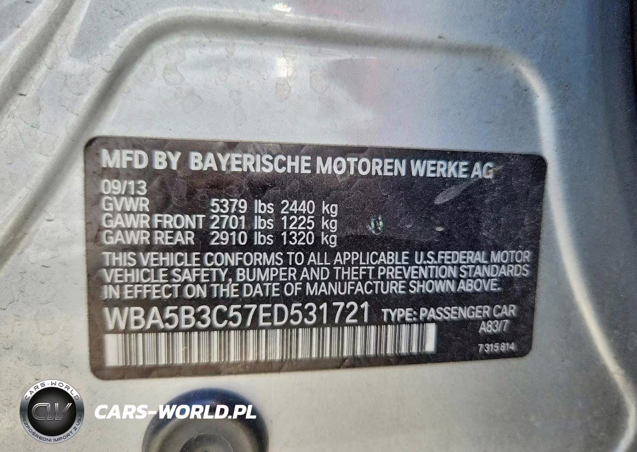2014 BMW 535 Xi VIN:WBA5B3C57ED531721 - 12