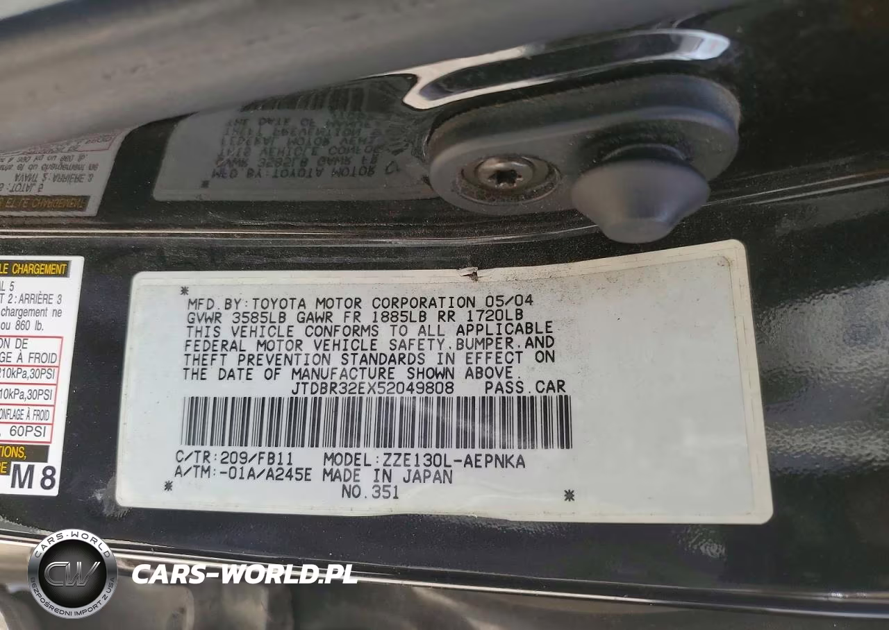 2005 Toyota Corolla Le VIN:JTDBR32EX52049808 - 12