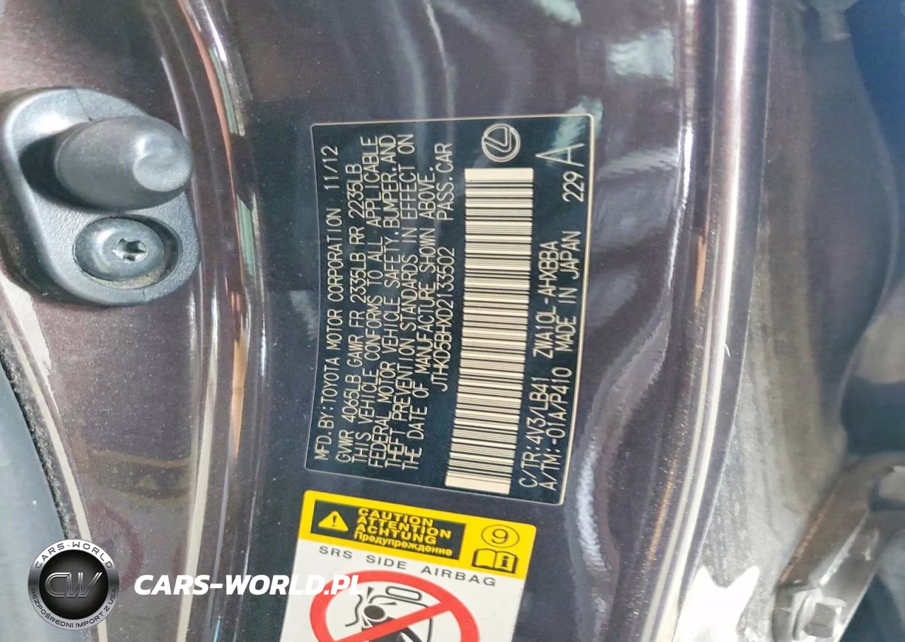 2013 Lexus Ct 200H VIN:JTHKD5BHXD2133502 - 12