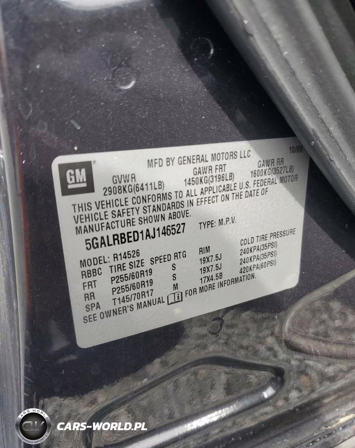 2010 Buick Enclave Cxl VIN:5GALRBED1AJ146527 - 13