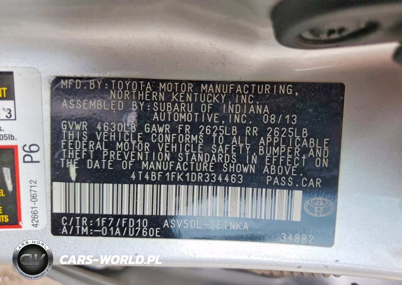 2013 Toyota Camry Le VIN:4T4BF1FK1DR334463 - 12