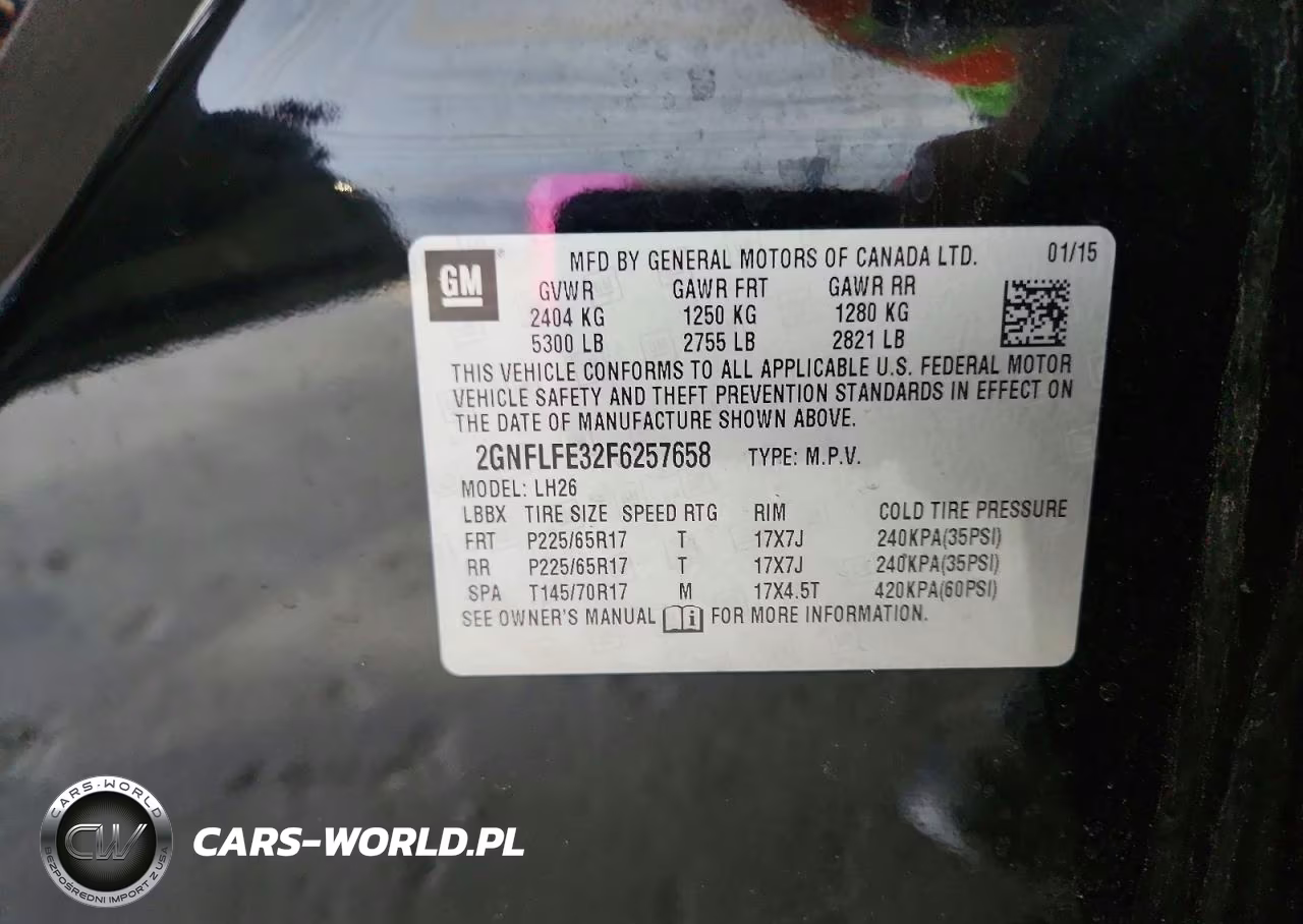 2015 Chevrolet Equinox Lt VIN:2GNFLFE32F6257658 - 13