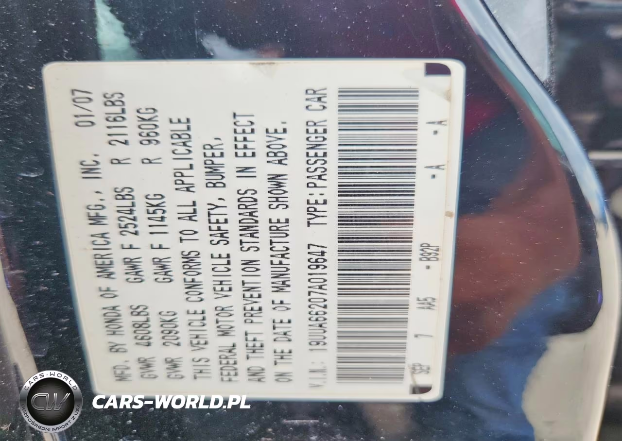 2007 Acura Tl VIN:19UUA66207A019647 - 12
