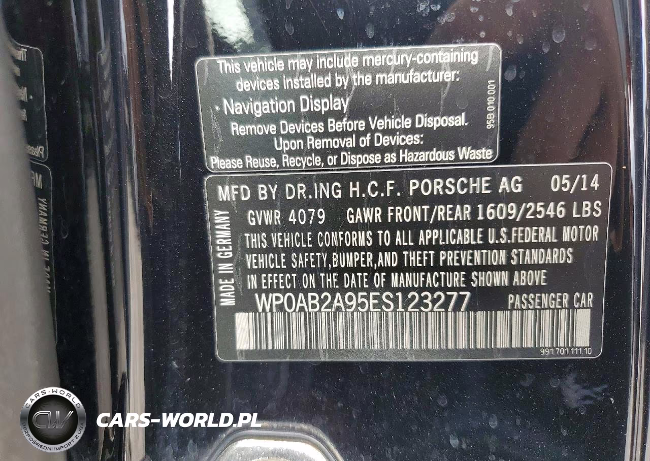 2014 Porsche 911 Carrera S VIN:WP0AB2A95ES123277 - 12