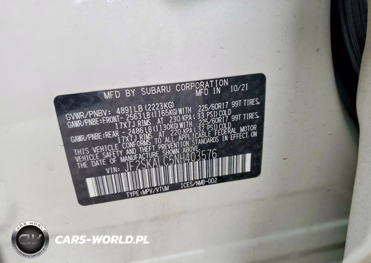2022 Subaru Forester Wilderness VIN:JF2SKALC5NH403576 - 12