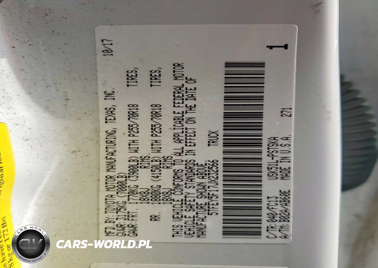 2018 Toyota Tundra Crewmax Sr5 VIN:5TFEY5F17JX232566 - 12